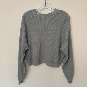 Hollister knit sweater light green top crew neck long sleeve Size Small